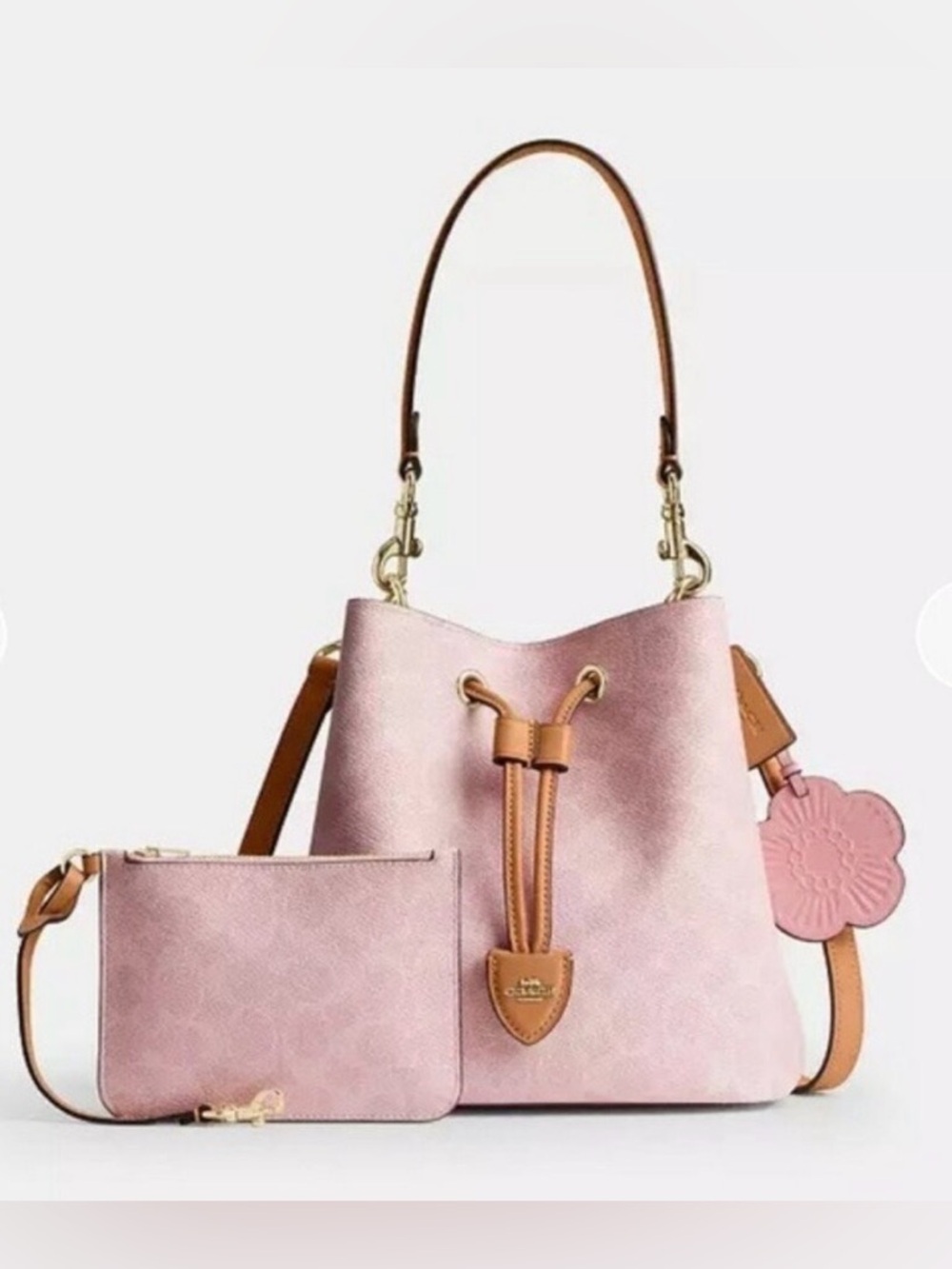 Coach Rowan Bucket Bag In Signature Canvas With Charms